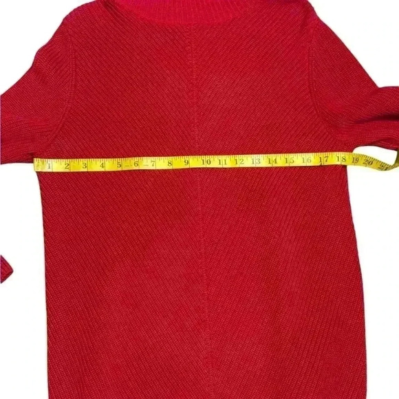Talbots Holiday Festive Tie Front Cowl Neck Red Sweater. - Picture 7 of 11